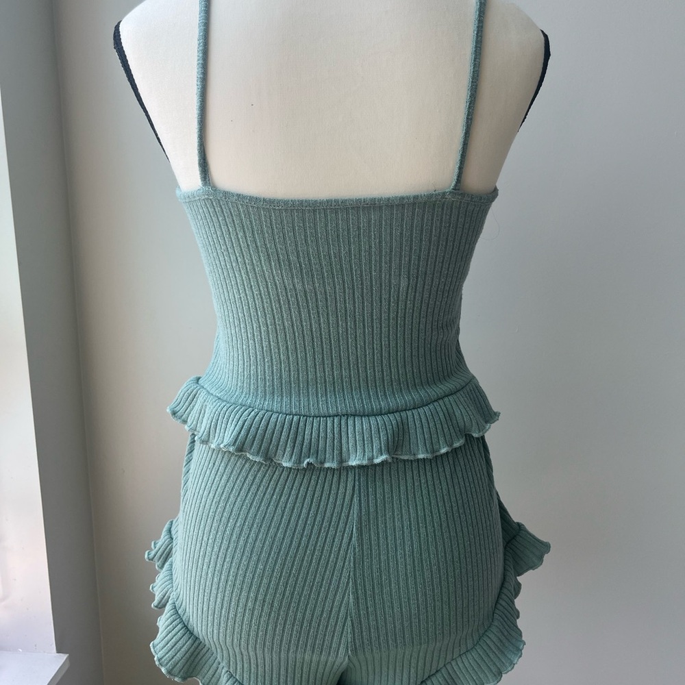 Green Ribbed Sleepwear Set - Picture 3 of 3
